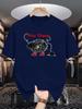 Unisex White Tee Doodle Mini Sheep Yarn Letter Cartoon Graphic Print Crew Neck Short Sleeve Summer Casual Male Cotton Street Top