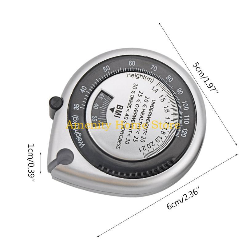 F26C BMI Measuring Tape Practical Body Mass Measuring Tape 150cm/60inch BMI Calculator for w/ Push-Button Retract Design for