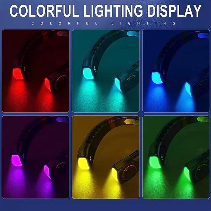 2025 Mini Hanging Neck Fan Portable Bladeless Neck Fan Air Cooler Digital Display Rechargeable Air Conditioner Neck Ventilator