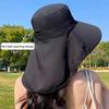 New Large Bucket Sun Protection Hat for Men Women Girls Fishing Purple Wide Brim Cap with Neck Cover Outdoors UV Protection