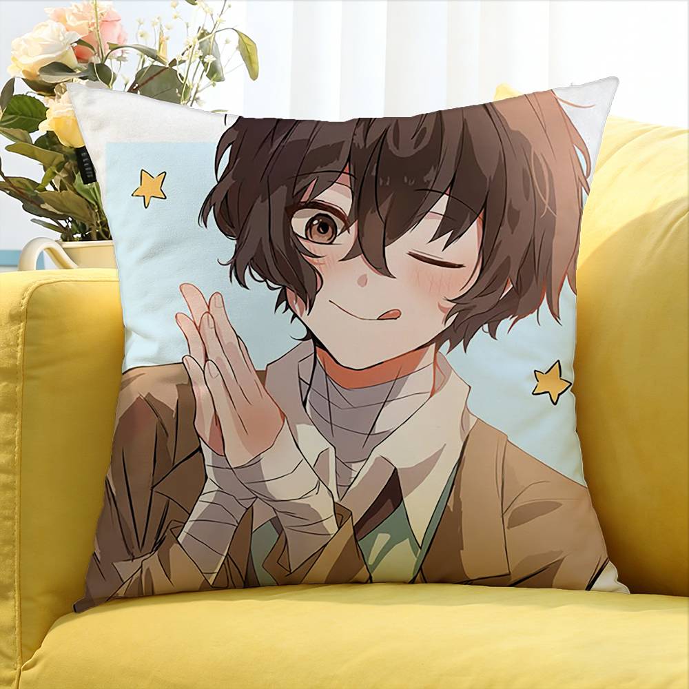 Bungo Stray Dogs O-Osamu D-Dazai   Various Sizes Square Pillow Case For Car Home Bedchamber Decor
