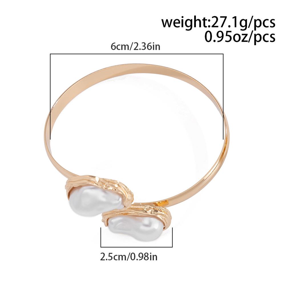 Ins Style Baroque Pearl Collar Choker Commuting Style Minimalist Metal Opening Ornament