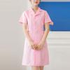 Women's Fashion Up And Down Round Neck Short Sleeve Solid Color  Uniform Dresses
