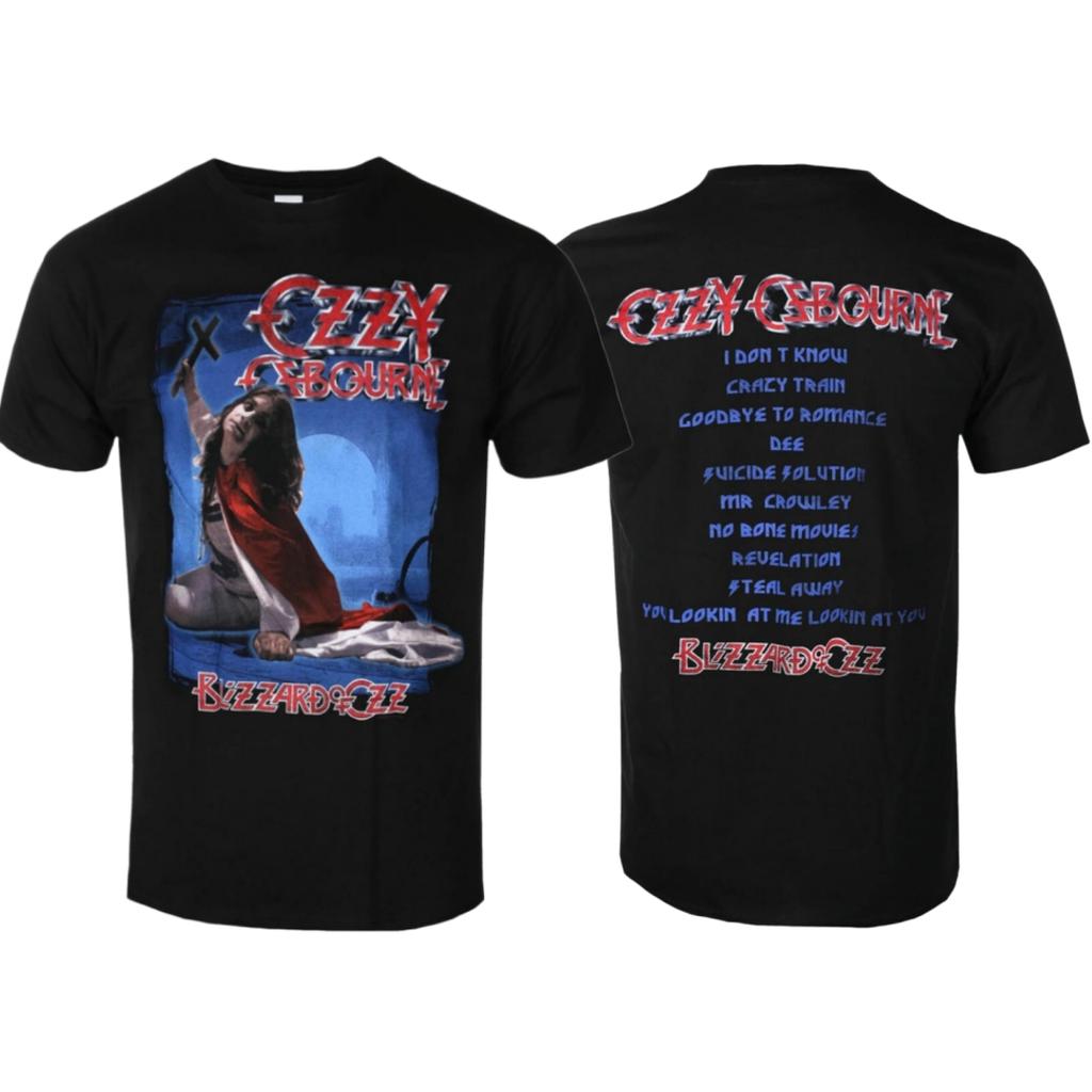 Ozzy Osbourne Blizzard of Ozz Tracklist Printing Casual Trendy T-shirt, , Street Classic Band F