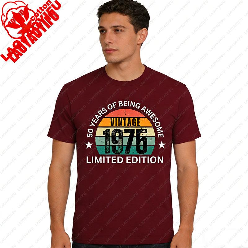 Retro 50 Year Old Vintage 1976 Limited Edition 50th Birthday Classic Graphic T Shirts Clothes for Women Men Summer Cotton Tees