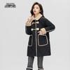Xuezhongfei 2025 Women's Mid-Length Down Jacket with Sherpa Collar & Toggle Buttons