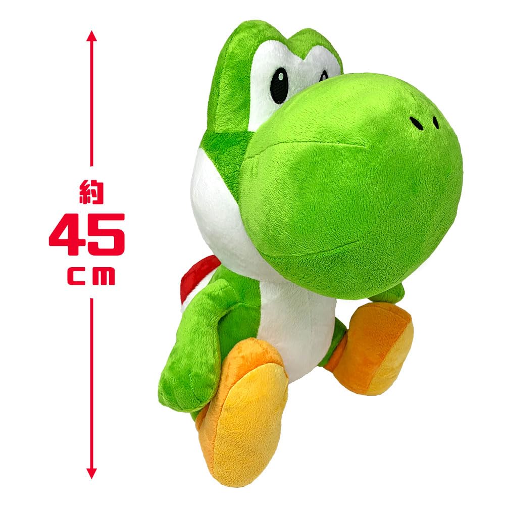 Super Mario Official Plush Toy, Sitting Yoshi, Approximately 42cm (Pink Yoshi)