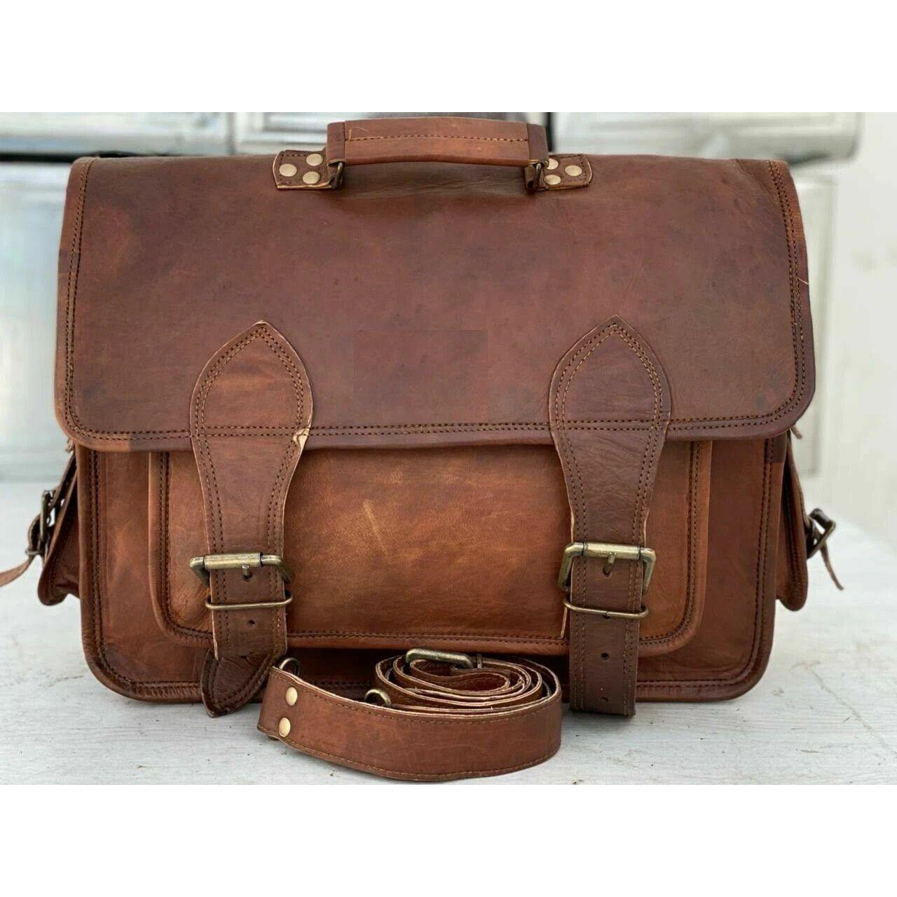 

Кожаный портфель, сумка-мессенджер для ноутбука, лучшая компьютерная сумка, сумка ручной работы, мужская 16 x 12 x 5 in