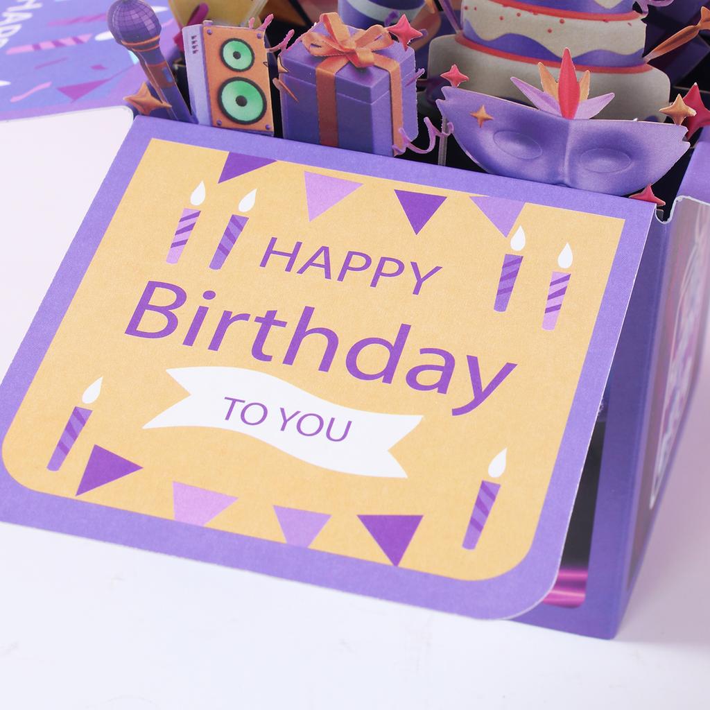 Pop-Up Birthday Greeting Card Happy Birthday Party Decorations for Home Greeting Card Gender Reveal Baby Shower Party Supplies