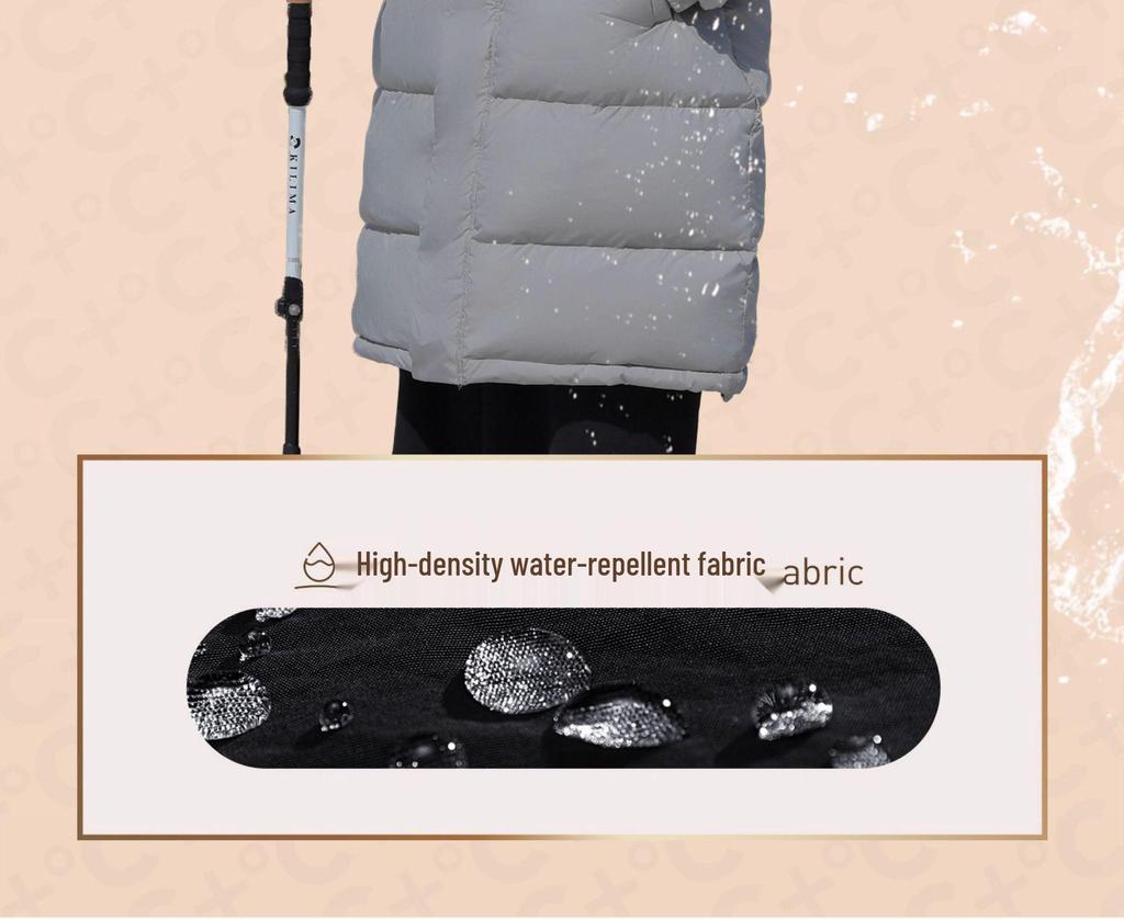 Herren Winter Mittellange Daunenjacke - Lässig, Warm, Lockerer Schnitt, Über das Knie, Verdickter Mantel mit Entendaunen.