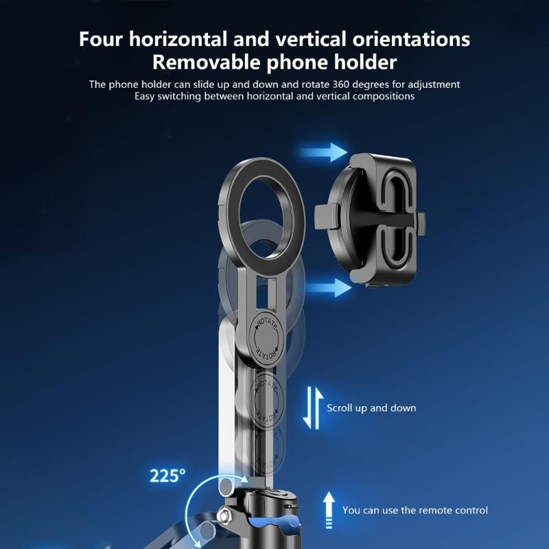 Ergonomic Portable Travel Tripod Stick 360 Rotatable Phone Holder For Phone Devices Wireless Control Photography Tool