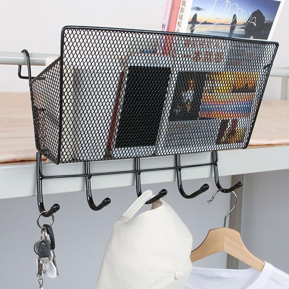 with Hook Bedside Hanging Basket Large Capacity Bedside Rack Durable Storage Basket