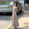 Solid Color Slim-fitting Short-sleeved T-shirt Dress for Children's Summer New Small Temperament Waist and Thin Dress