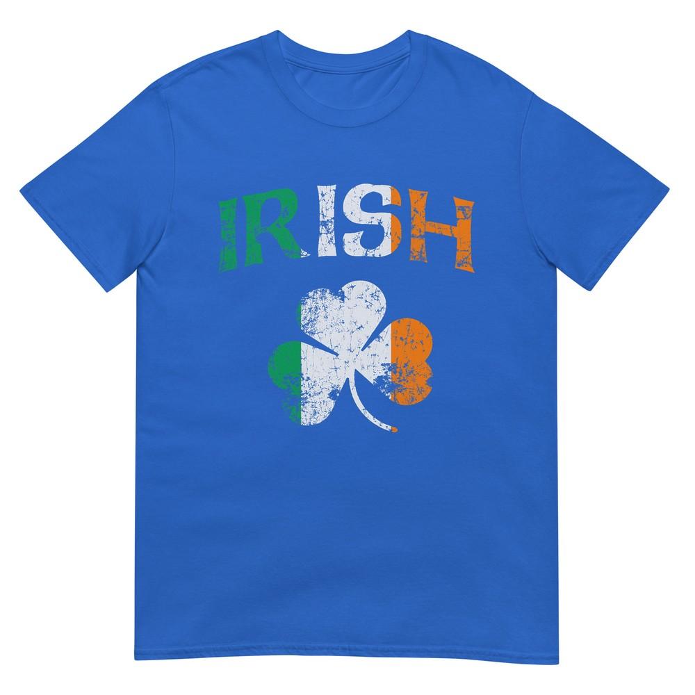 Irish Shamrock Ireland Flag St Patricks Day Vintage Fade Tshirt