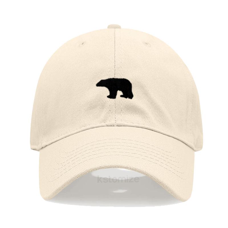 Little Bear Embroidery Baseball Cap For Women Men Fashion Adjustable Soft Washed Cotton Dad Hat Unisex Classic Golf Caps