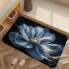VIKAMA Tappetino da Bagno Antiscivolo con Stampa Floreale Blu Assorbente Asciugatura Rapida Morbido Pavimento Doccia Bagno Tappeto Decorazione Casa Articoli