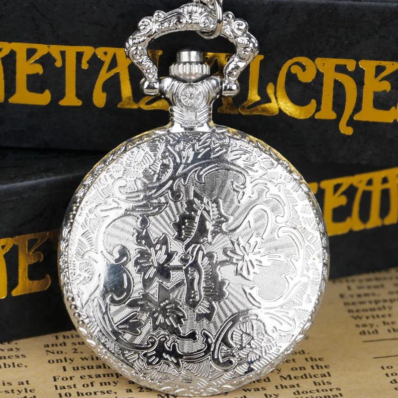 Vintage Eagle Quartz Pocket Watch Simulated Pendant Necklace Fob Chain for Women Men