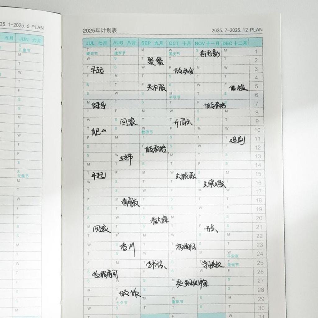 A5 thick leather student time planner, 2025 annual schedule, business notepad, 365-day daily planner, memo, notebook, 178 sheets, 356 pages