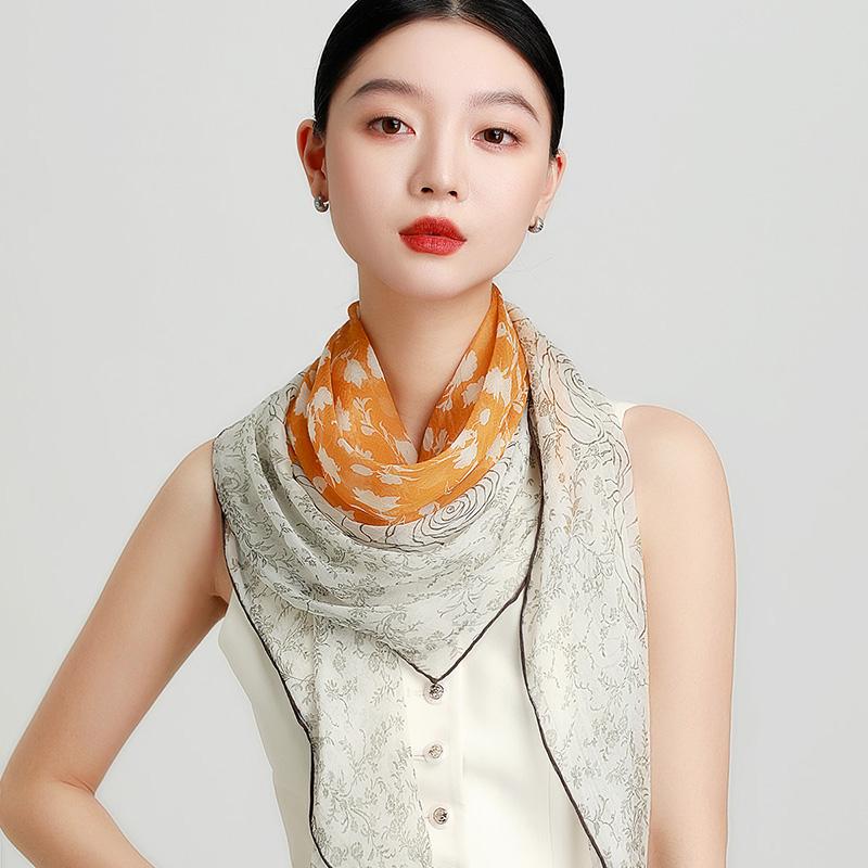 Handmade 100% Mulberry Silk Square Scarf Shawl
