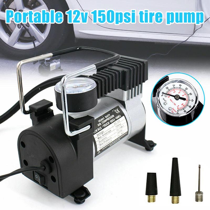 Portable Heavy Duty 12V 150PSI Air Compressor Pump Car Truck Tire Inflator for Bike