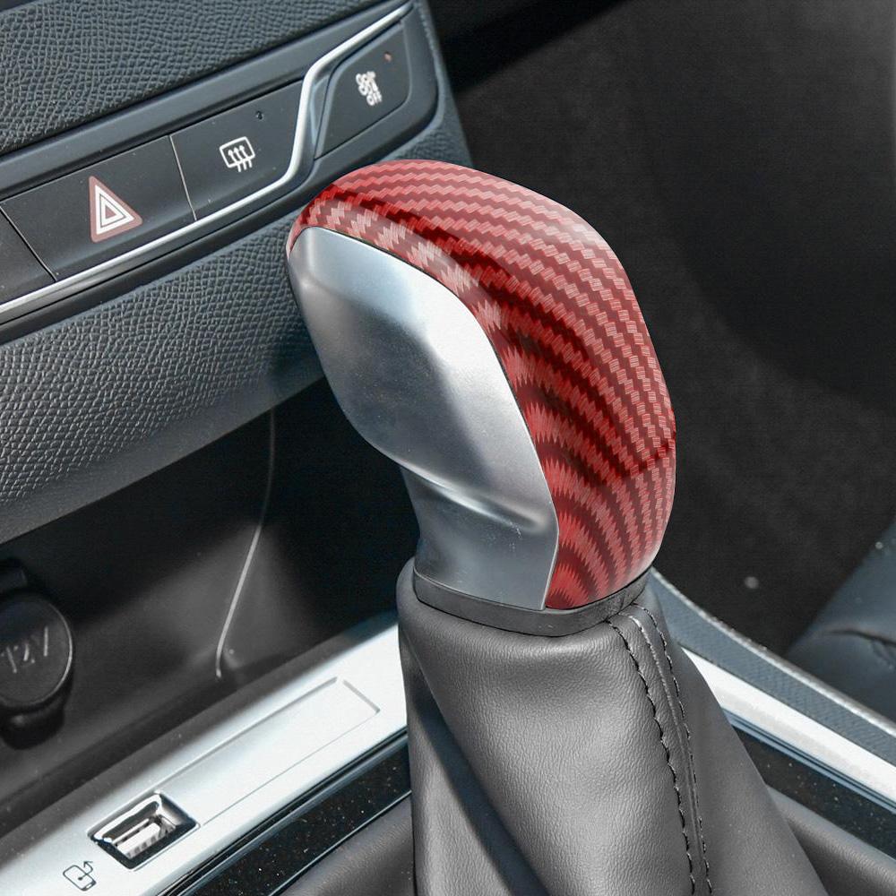 Carbon Fiber Texture Car Gear Head Shift Knob Cover Trim Stickers for Peugeot 308 308s 408 AT Interior ABS Accessories