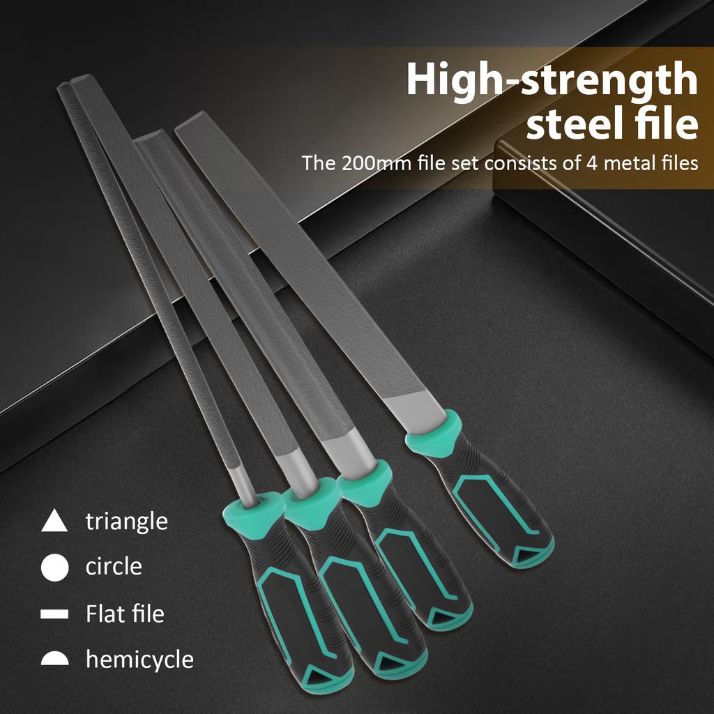4Pcs Small Steel Files Needle Flat File for Stone Glass Metal Carving Craft Needle Filing Woodworking Hand Tool Hand File