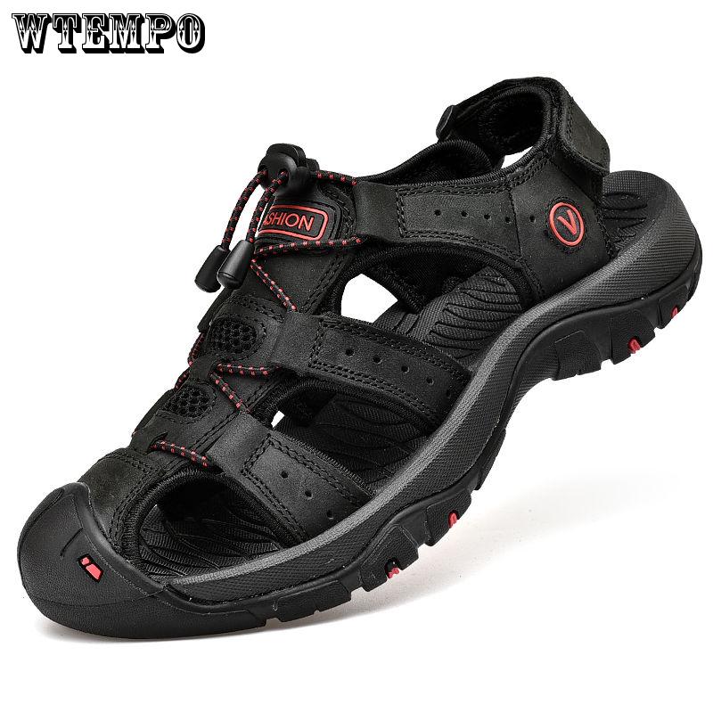 High Quality Summer Breathable Sandals Beach Shoes Hiking Outdoor Genuine Leather Sandals