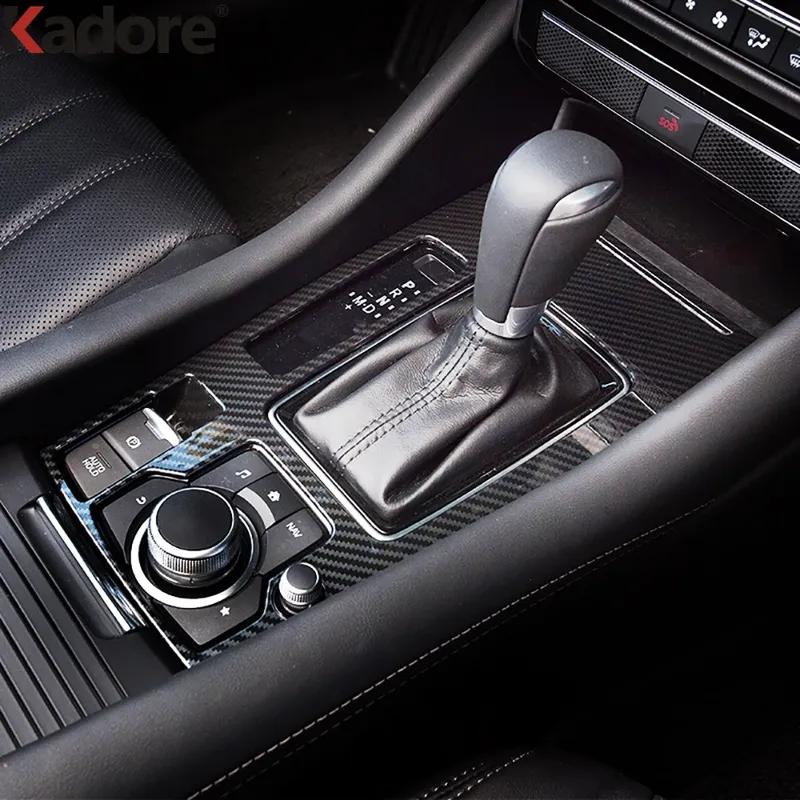 For Mazda 6 Atenza 2024 Carbon Car Center Console Gear Shift Box Panel Cover Trim Interior Accessories