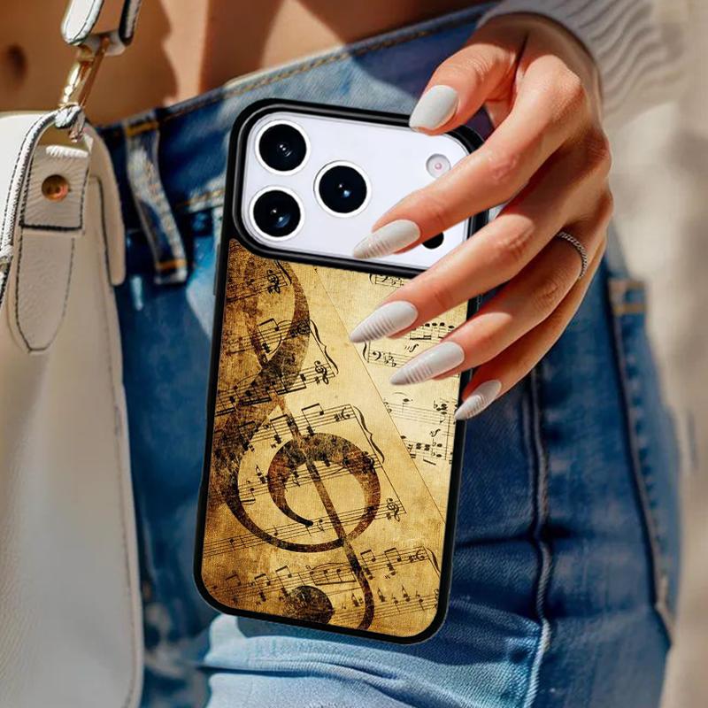 Music Notes soft Phone Case For iPhone 17 Air 14 15 13 12 Max Cover For Apple 16e 11 Pro Max Plus Coque