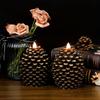 Two-Part Pinecone Light, LED Electric Candle, Artificial Candle Decor, Tabletop Decoration, Imitation Candle Light, Adorned