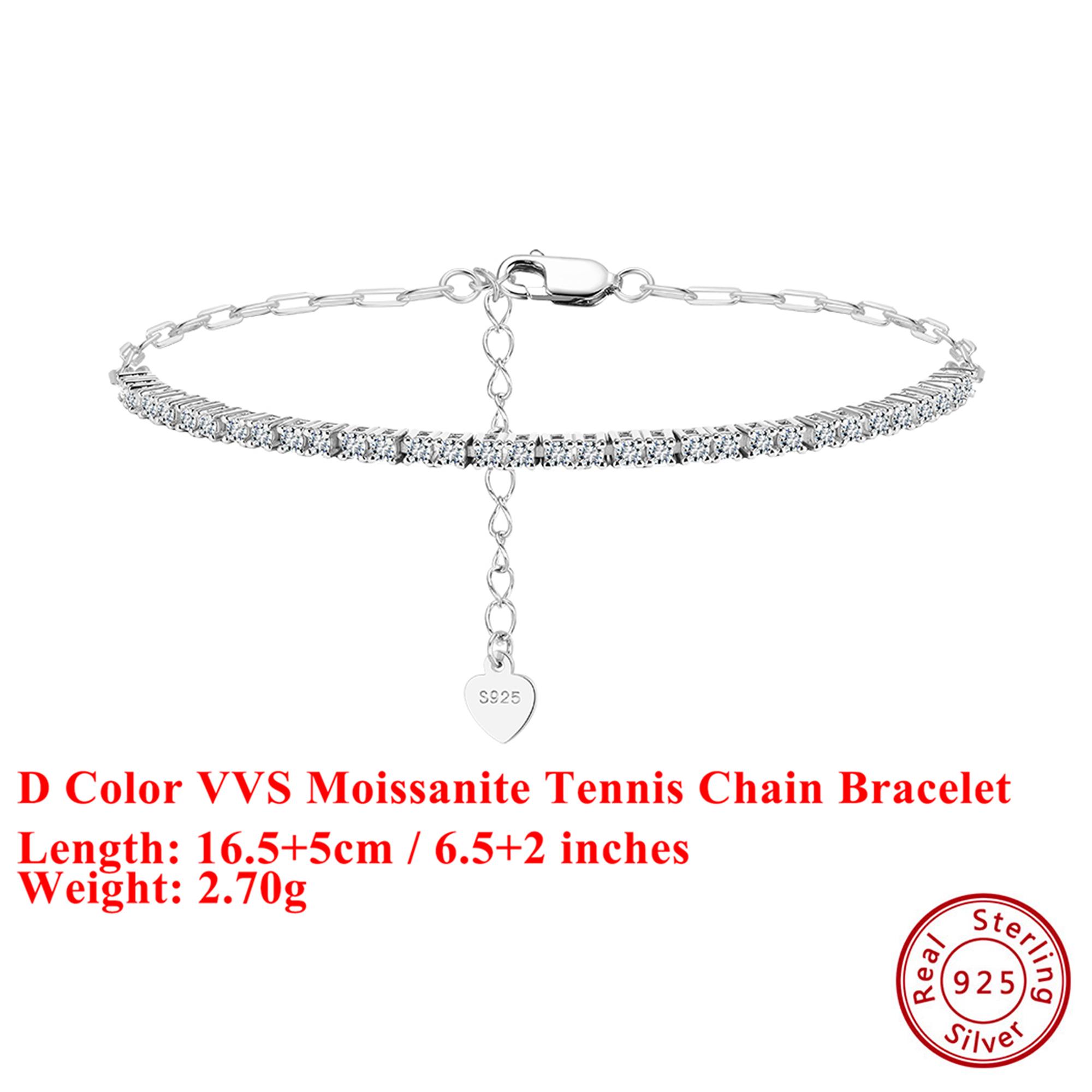 

EFFIE QUEEN 925 Pure Silver 14k Gold Moissanite Tennis Chain Bracelet Luxury Jewelry for Women Wedding Party Banquet Gift MOB05 срібний