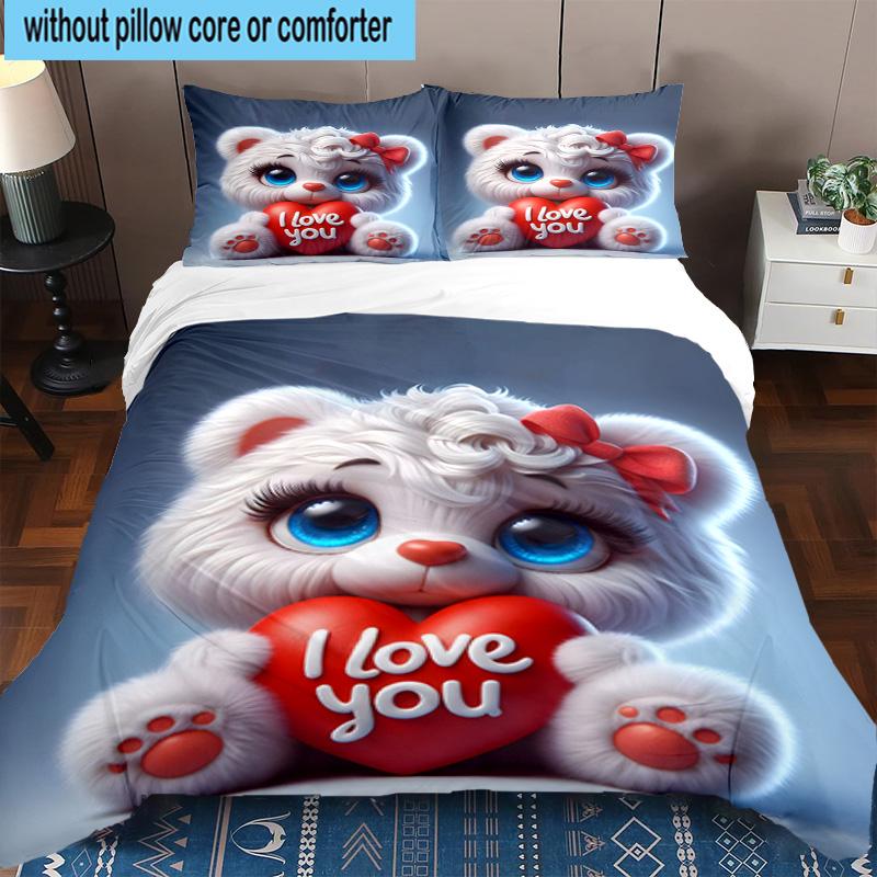 3PCS Teddy Bear Night Sky 3pcs Bedding,Including 3PCS Duvet Cover And 2pcs Pillowcases Perfect for Christmas,Ideal for Bedroom, Dormitory