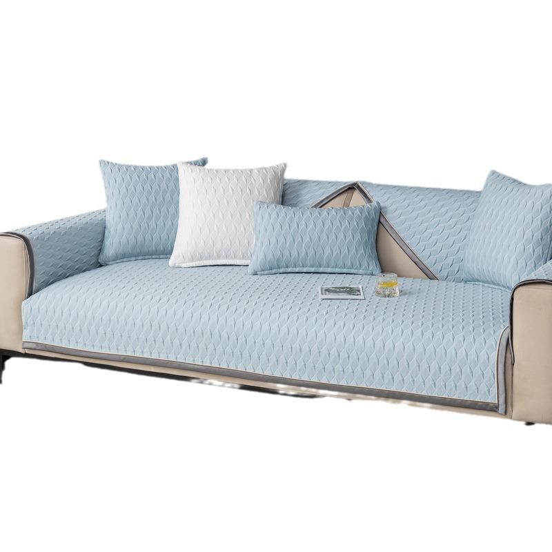 Ice Silk Sofa Cushion Summer Summer Summer Mat Non-Slip Seat Cushions Summer Light Luxury Pure White Sofa Cover Cloth