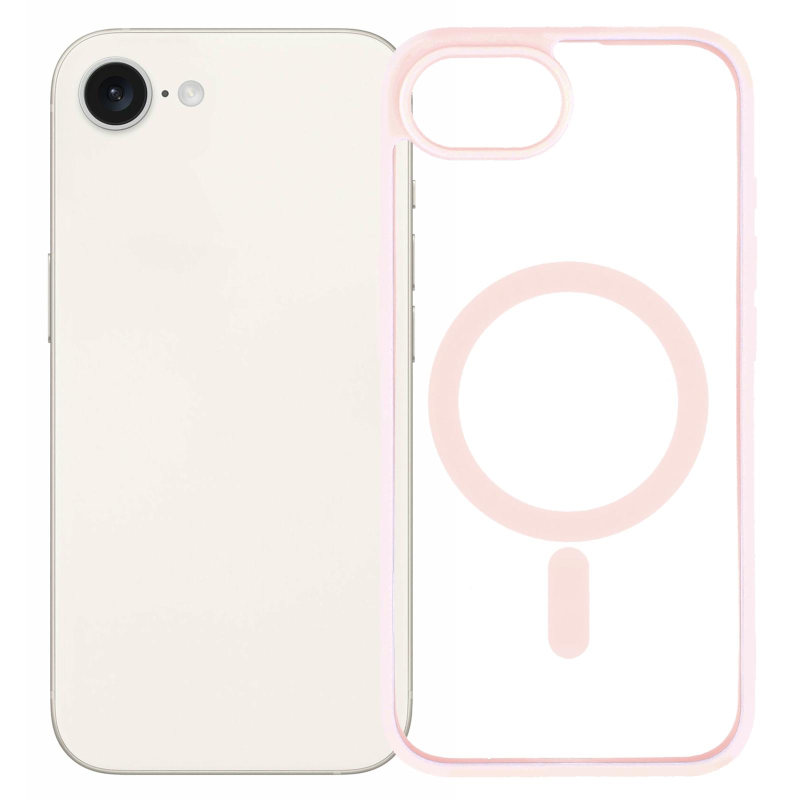 

For iPhone 16e Case Compatible with MagSafe TPU+Acrylic Matte Phone Cover Pink
