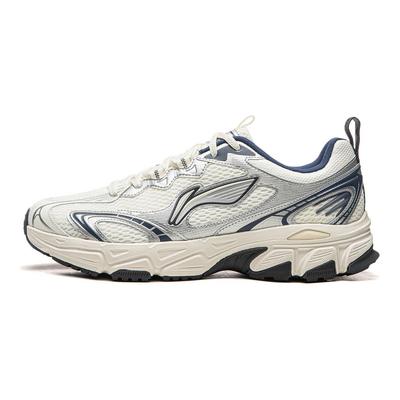 Li Ning Cushioning Abrasion Resistant Breathable Low Top Running Shoes Men's Ivory ARXW023-1
