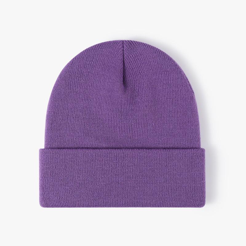Winter New Warm Knitted Wool Hat LOGO Embroidery Show Face Small Fashion Pullover Hat Ear Protection Hat