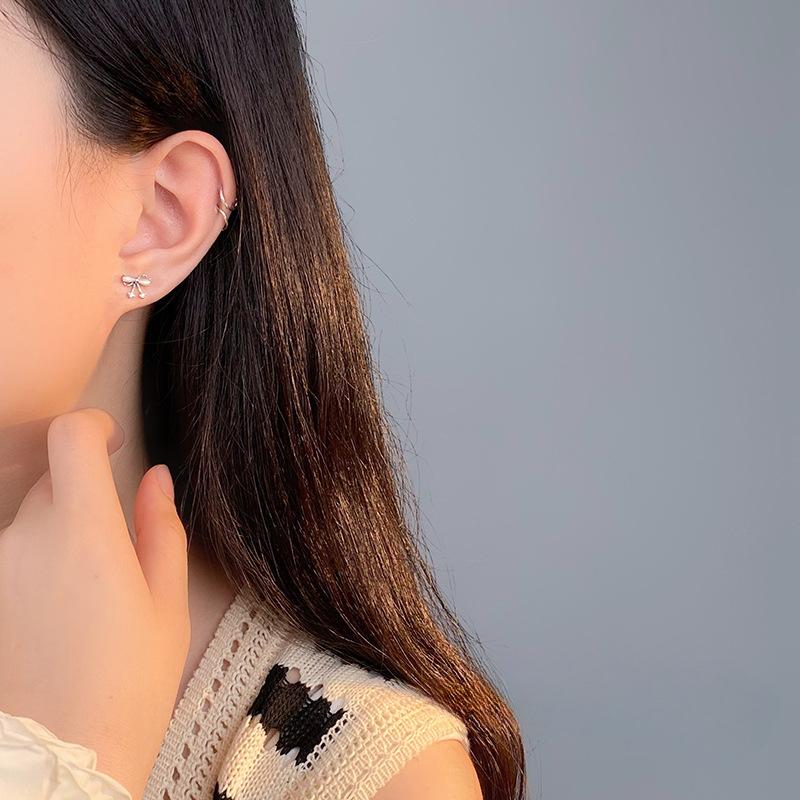 Sweet Opal Bow Earrings for Women  Fresh and Girly Earrings with Heart