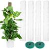 4 Pcs Plastic Moss Poles, 24″ Clear Sphagnum Moss Sticks for Indoor Climbing Plants, Stackable Hollow Plant Supports with 10ft Ties, Plant Moss