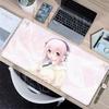 S-Super Sonico Mouse Pads Offices Gamer Accessories Stitched Edge Extended Playmats Gamers Aesthetics Rubber Non-slip Table Pads