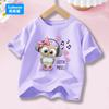Cartoon Music Owl Print T Shirt Girls' Kawaii Graphic Shirts Casual Short Sleeved Kids Tee O-neck Harajuku T-shirts MTYYY1