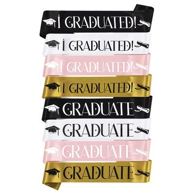 I GRADUATED Sash Graduation Belt Scarf Graduation Ceremony Party Shoulder Strap Decor Graduate Photo Prop Ornament