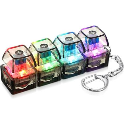 Keyboard Keychain with LED Lights,Keyboard Toy,Keyboard Button Finger Clicker for Anxiety Relief,Sensory Decompression Toy for Adults