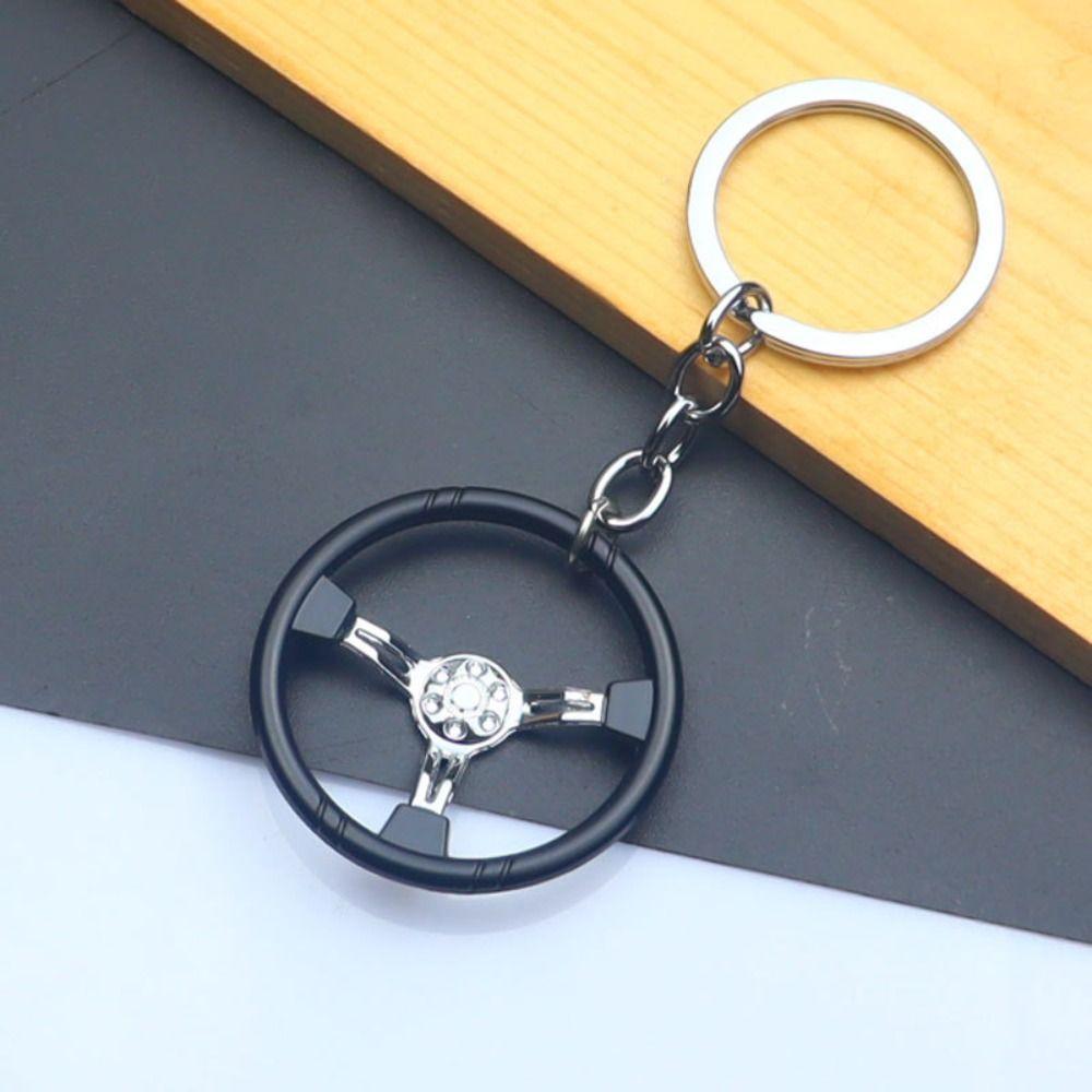 Auto Teile Modellauto Lenkrad Schlüsselanhänger 3D Rennlenkrad Anhänger Geschenk für Mädchen