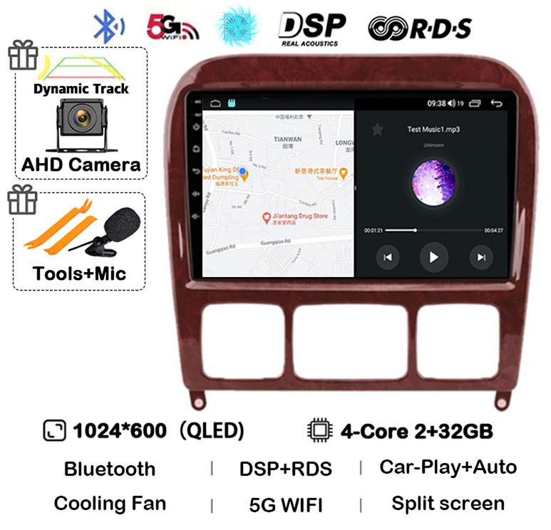 

Android 14 Carplay Авто Стерео Радио Для Mercedes Benz S-Class S Class W220 VV220 1998-2005 Мультимедийный Плеер GPS Навигация