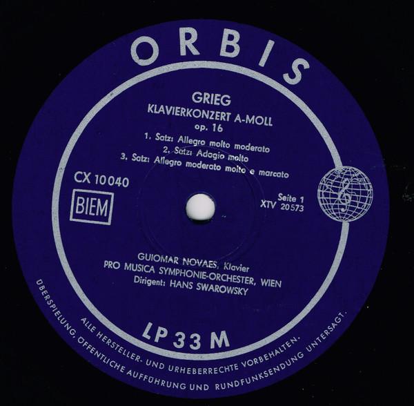 

LP Record EDVARD GRIEG PYOTR ILYICH TCHAIKO Klavierkonzert AMoll Op.16 Kla CX10040 Orbis Germany Classical Used