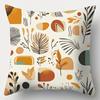 Warm - Toned Abstract Plant Pillowcasebedroom Living Room Sofa Home Decor Polyester Cushion Cover With Zipper