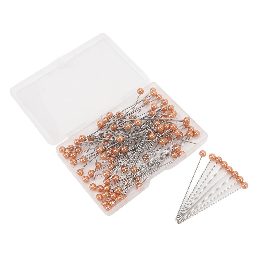 100Pcs Pearlized Head Pins Sewing Quilting Straight for Bouquets Floral Fabric