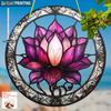  Elegant for Lotus Flower Sun Catcher, Round Acrylic Sign, Stained Glass Style Window Hanging Decoration, Romantic, Perfect for Home Decoration  