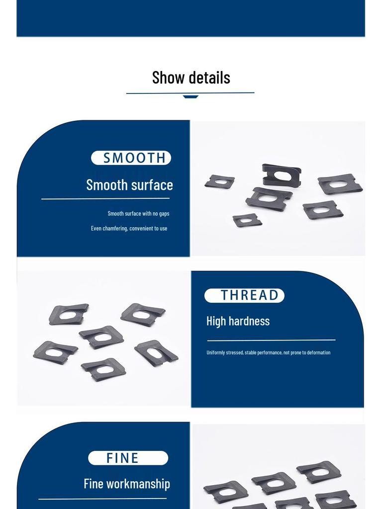 65MN U-Shaped Shaft Collar Anti-Loosening Lock Washer - Galvanized/Blackened DK Finish