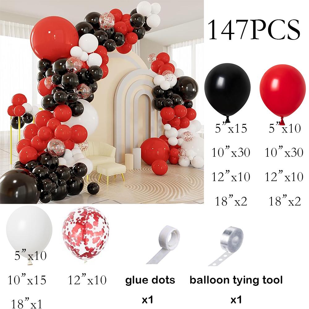 

Black White Balloons Arch Kit Red Confetti Balloon Garland Wedding Anniversary Baby Shower Kids Birthday Party Decoration Globos As Picture